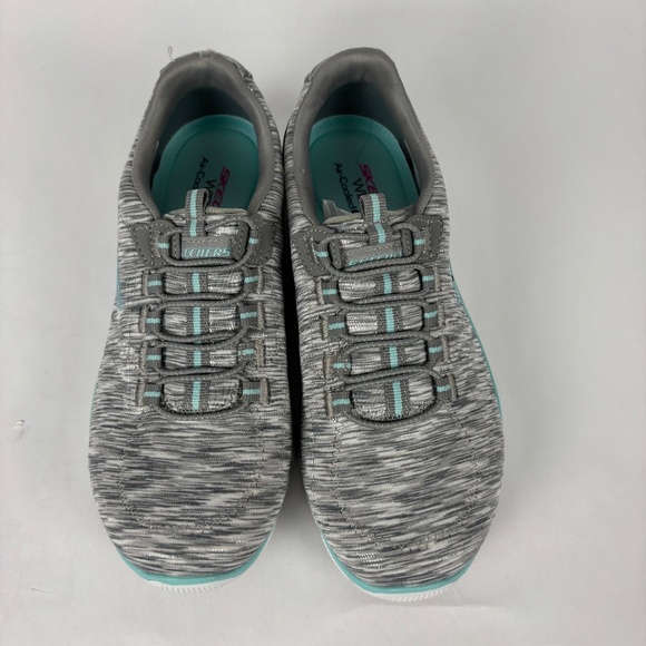 Skechers, Gray and Blue, Relaxed Fit, Slip-ins, Sneakers, Memory Foam Size 6.5 W - Picture 4 of 8